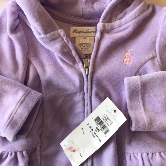 Ralph Lauren 2pc soft ruffle sweatsuit set 3mo - Picture 3 of 4